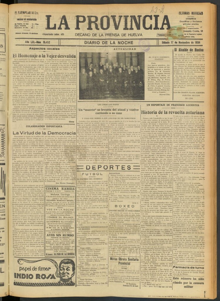 Miniatura de La Provincia : diario de la noche del 17 de noviembre de 1934