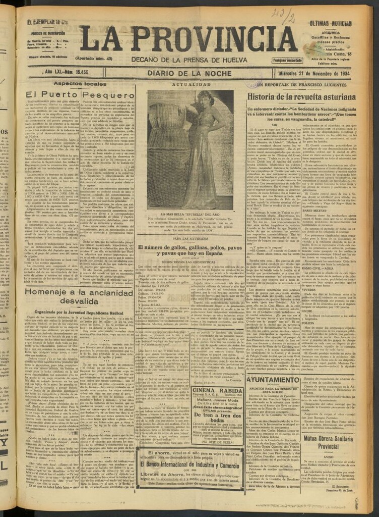 Miniatura de La Provincia : diario de la noche del 21 de noviembre de 1934