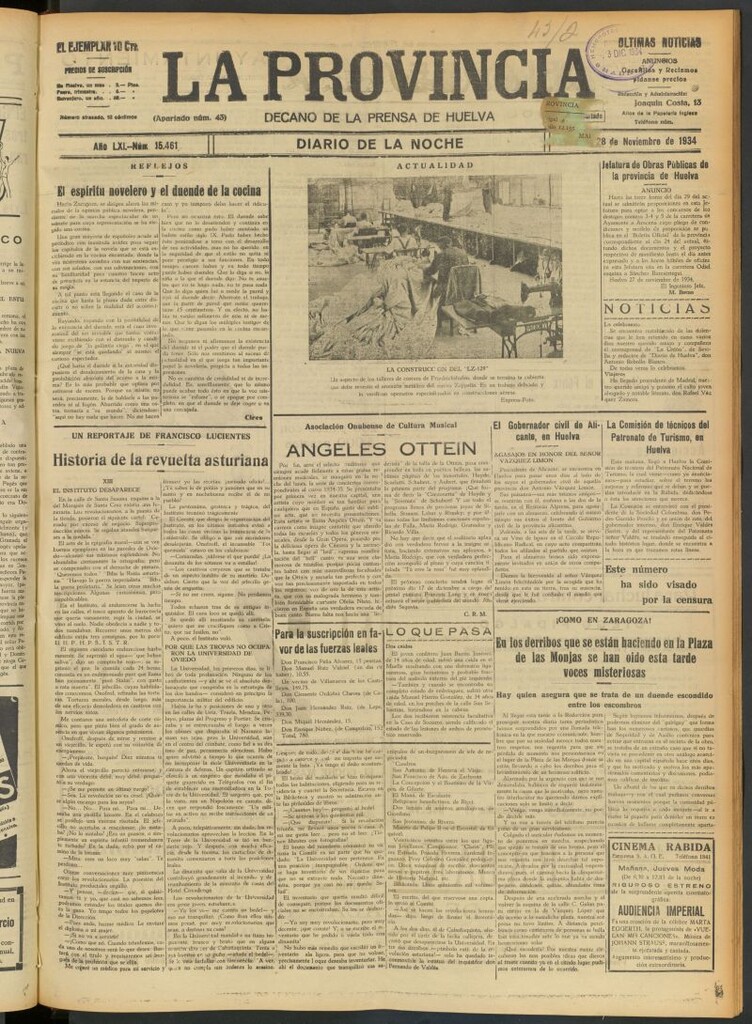 Miniatura de La Provincia : diario de la noche del 28 de noviembre de 1934