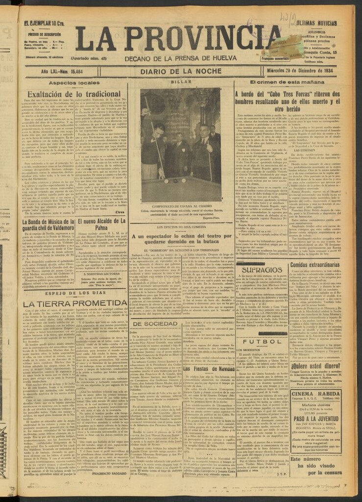 Miniatura de La Provincia : diario de la noche del 26 de diciembre de 1934