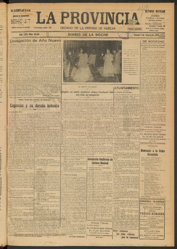 Miniatura de La Provincia : diario de la noche del 3 de enero de 1935
