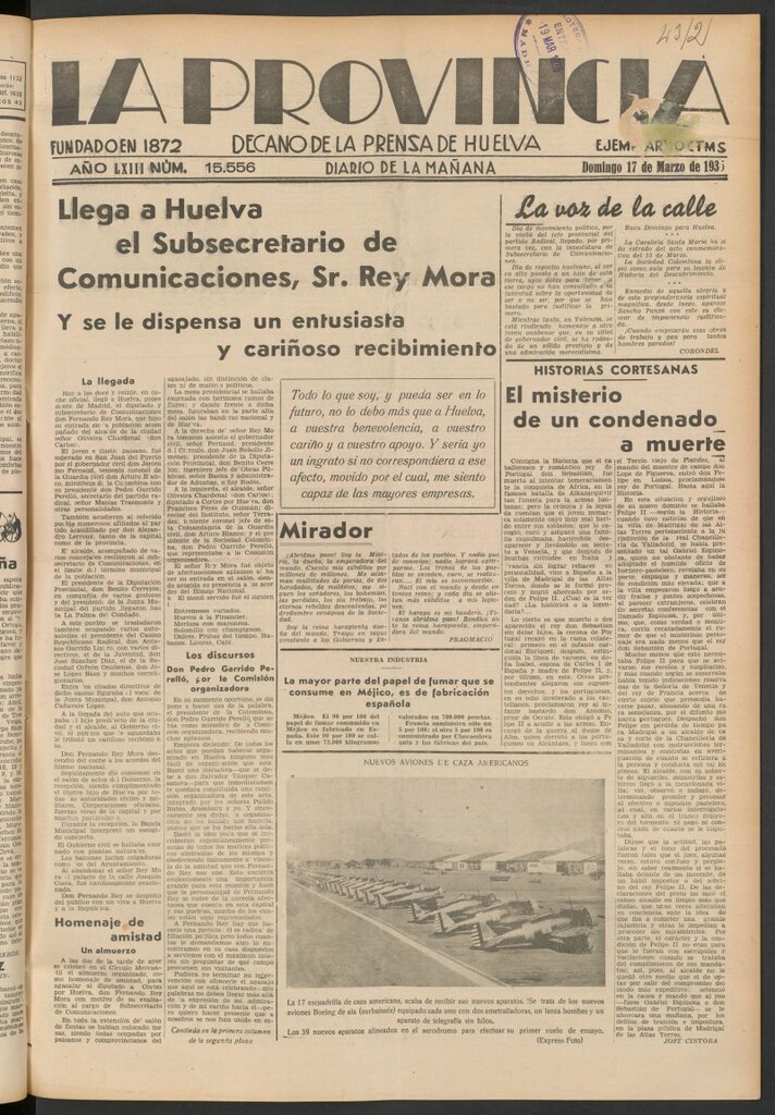 Miniatura de La Provincia : diario de la noche del 17 de marzo de 1935