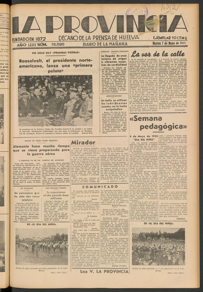 Miniatura de La Provincia : diario de la noche del 7 de mayo de 1935