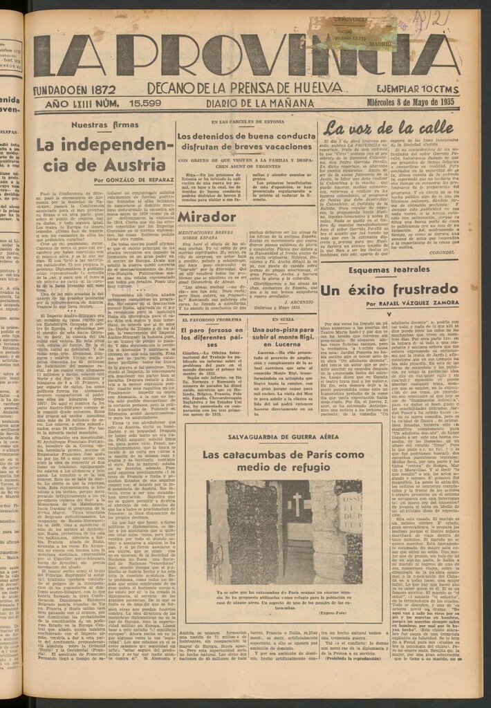Miniatura de La Provincia : diario de la noche del 8 de mayo de 1935