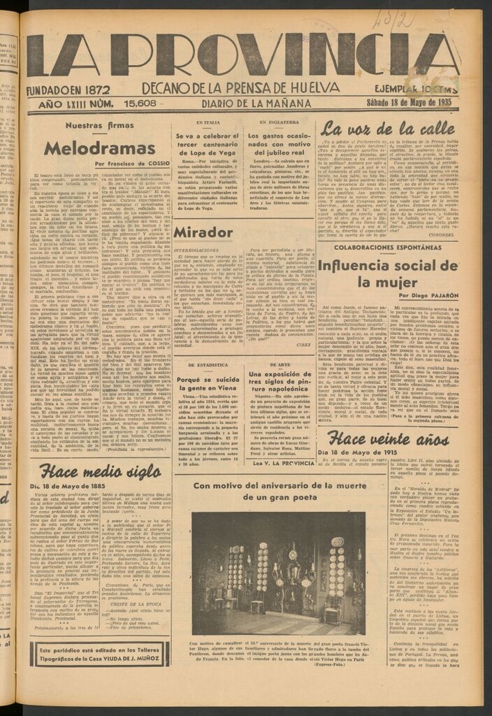 Miniatura de La Provincia : diario de la noche del 18 de mayo de 1935