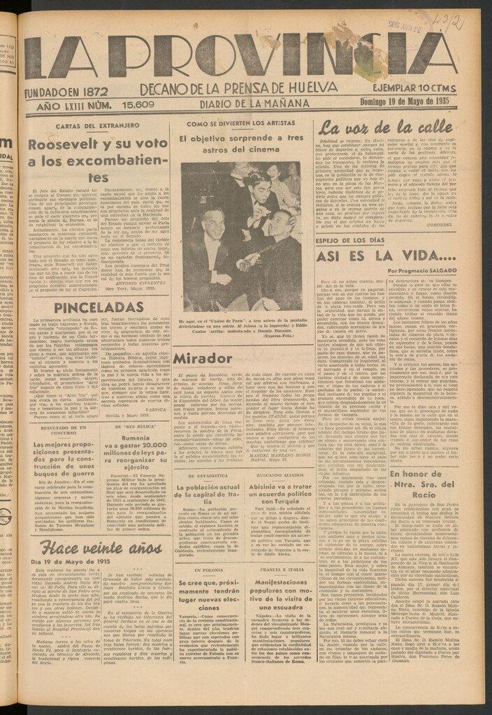 Miniatura de La Provincia : diario de la noche del 19 de mayo de 1935