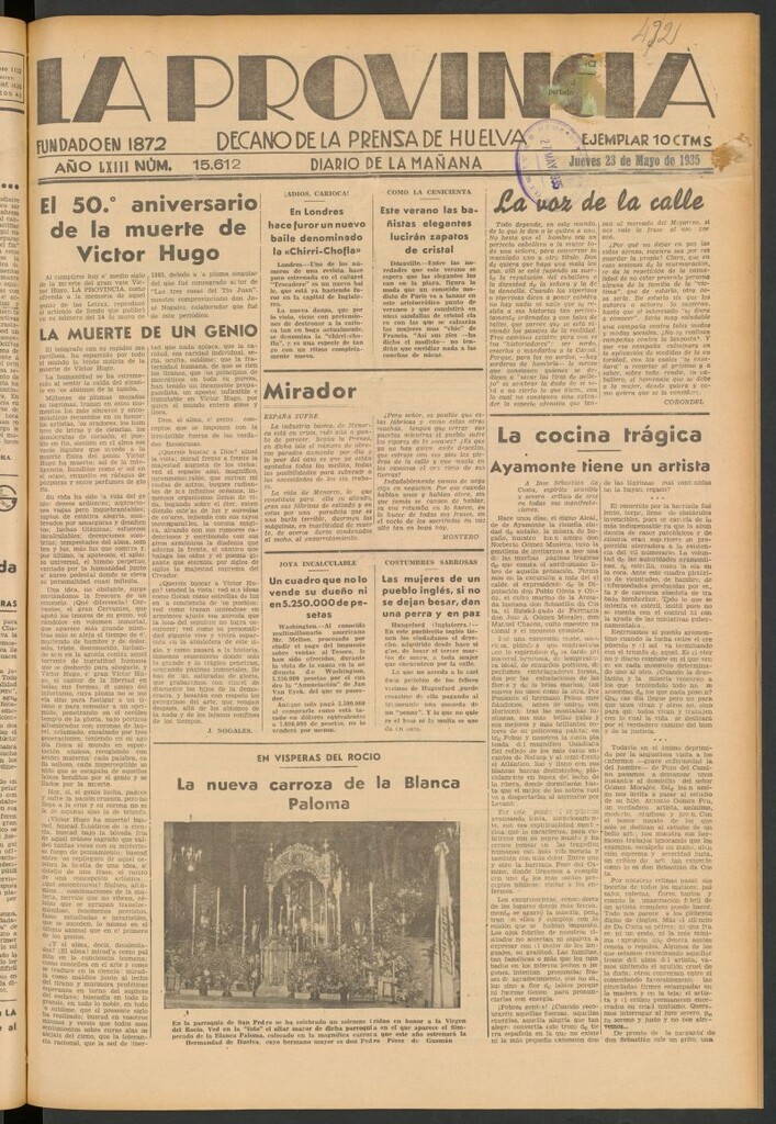Miniatura de La Provincia : diario de la noche del 23 de mayo de 1935