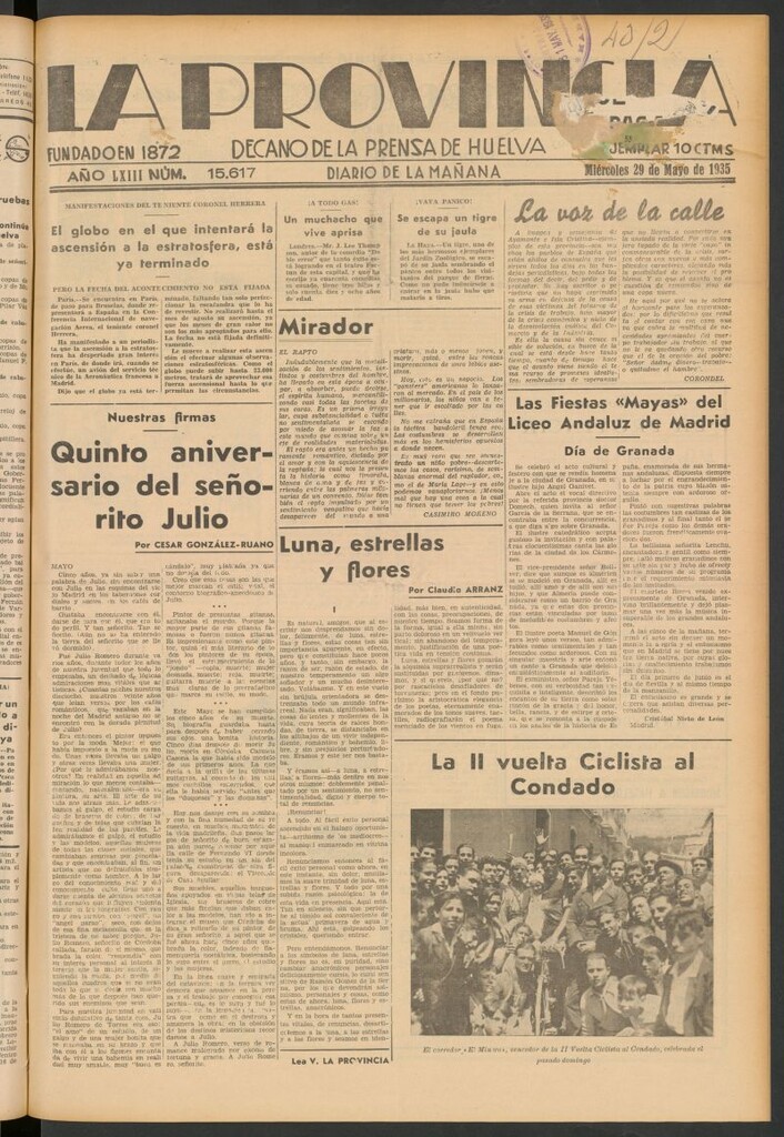 Miniatura de La Provincia : diario de la noche del 29 de mayo de 1935