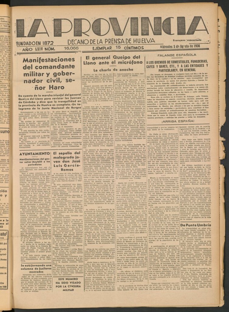 Miniatura de La Provincia : diario de la noche del 5 de agosto de 1936