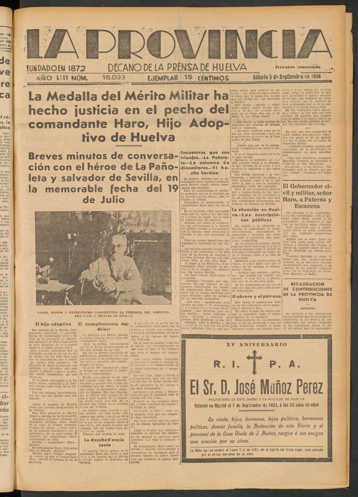 Miniatura de La Provincia : diario de la noche del 5 de septiembre de 1936