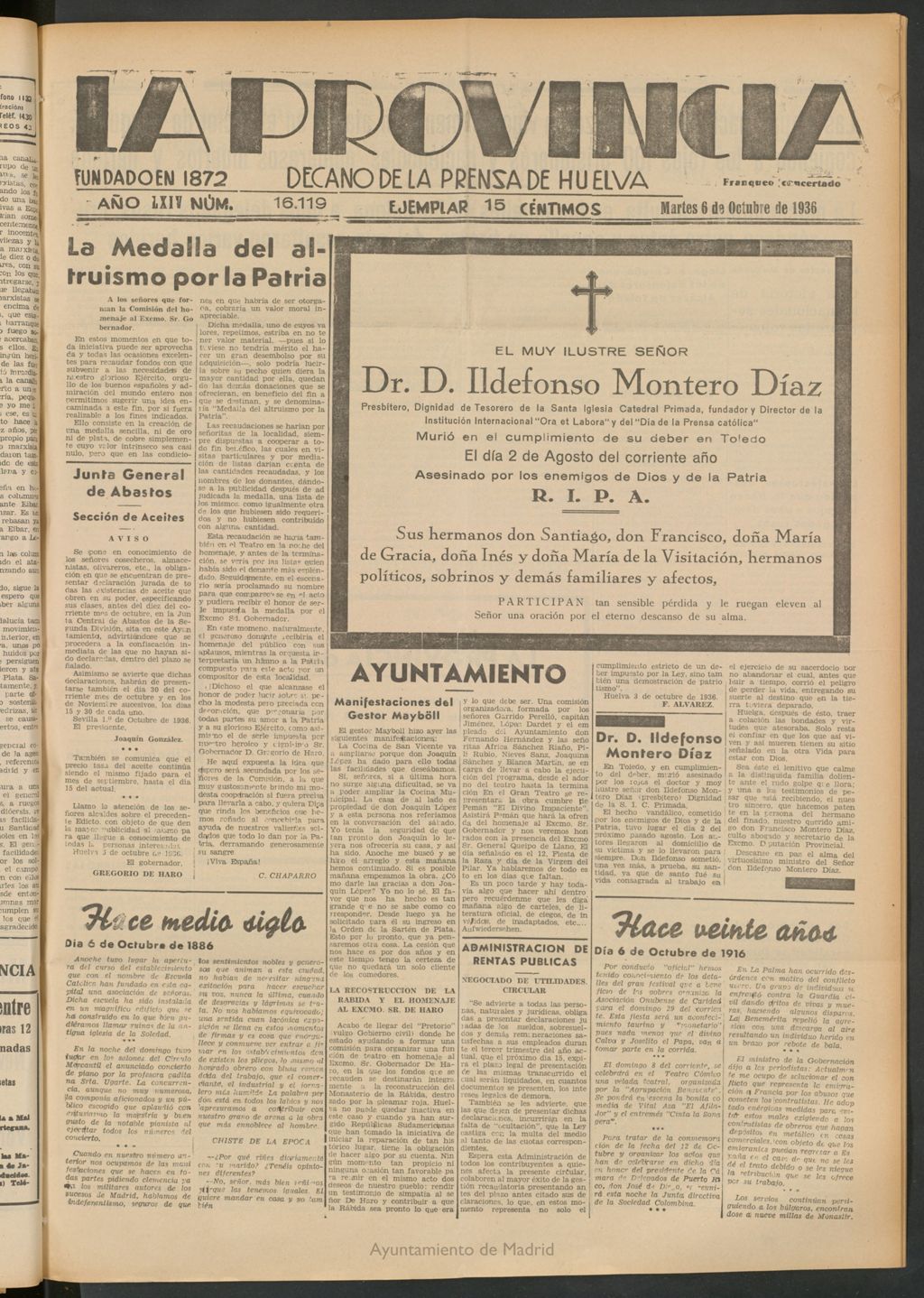 Miniatura de La Provincia : diario de la noche del 6 de octubre de 1936
