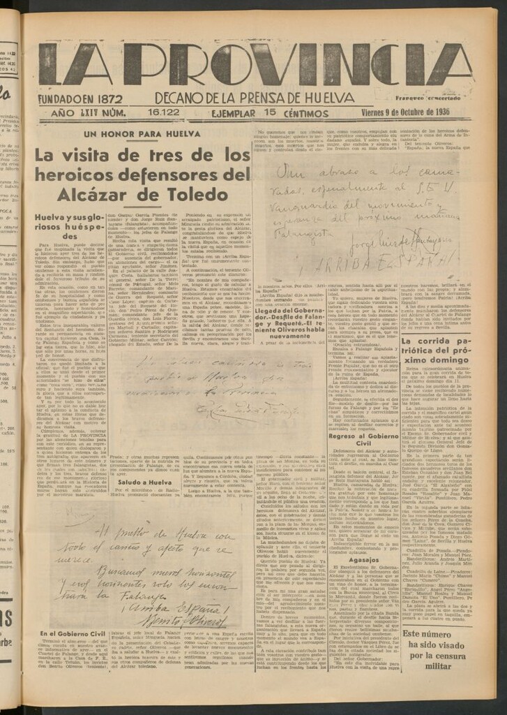 Miniatura de La Provincia : diario de la noche del 9 de octubre de 1936