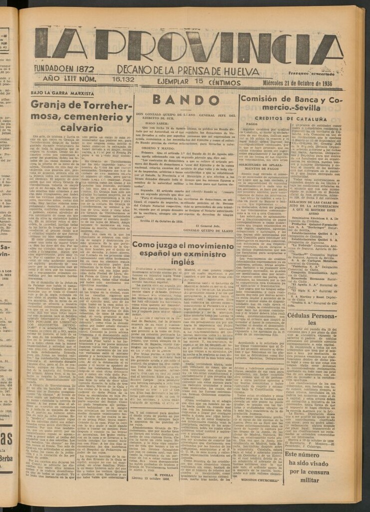 Miniatura de La Provincia : diario de la noche del 21 de octubre de 1936