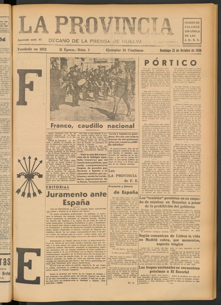 Miniatura de La Provincia : diario de la noche del 25 de octubre de 1936