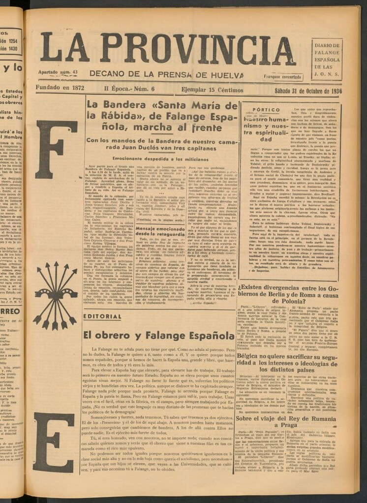 Miniatura de La Provincia : diario de la noche del 31 de octubre de 1936