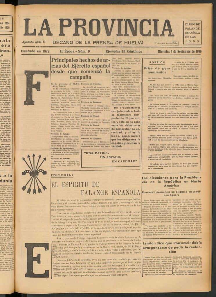 Miniatura de La Provincia : diario de la noche del 4 de noviembre de 1936