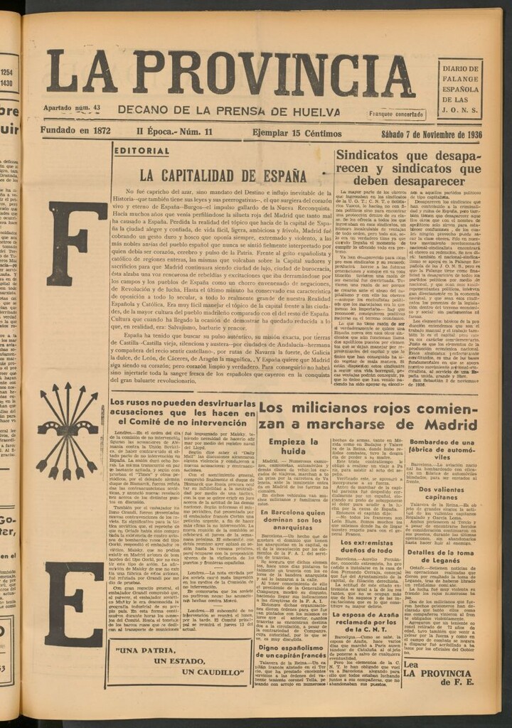 Miniatura de La Provincia : diario de la noche del 7 de noviembre de 1936