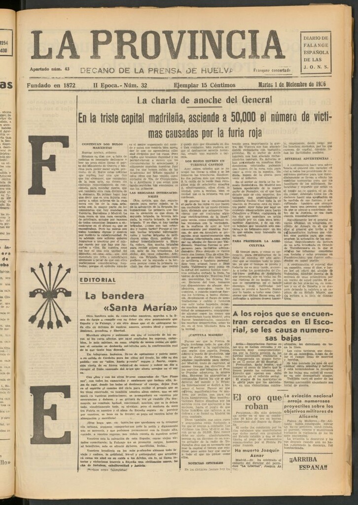 Miniatura de La Provincia : diario de la noche del 1 de diciembre de 1936