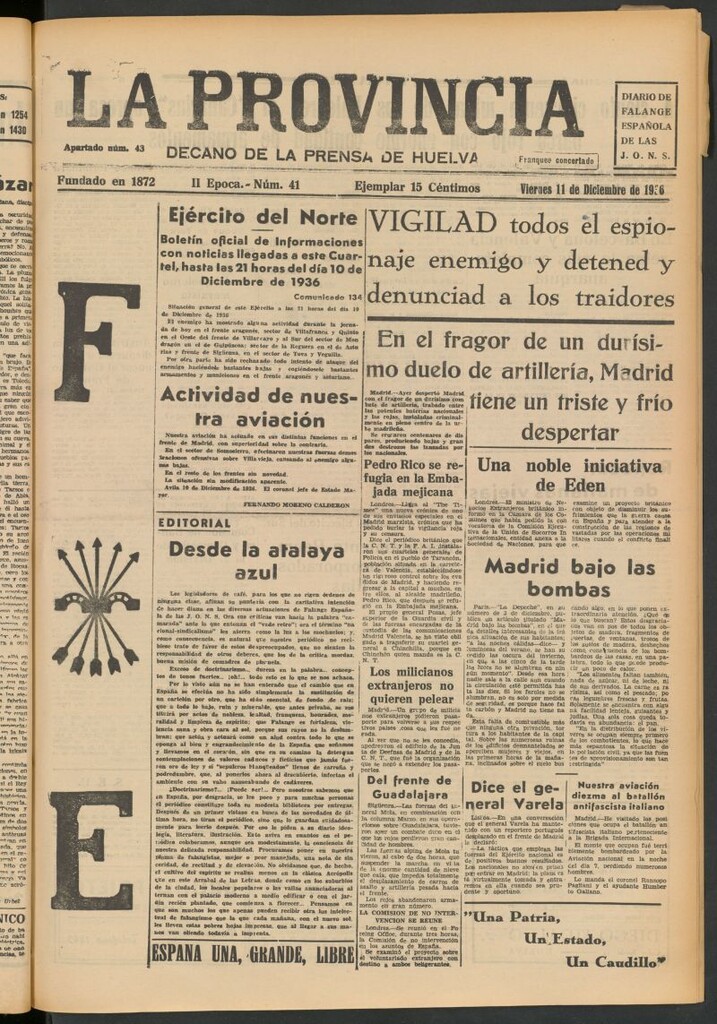 Miniatura de La Provincia : diario de la noche del 11 de diciembre de 1936