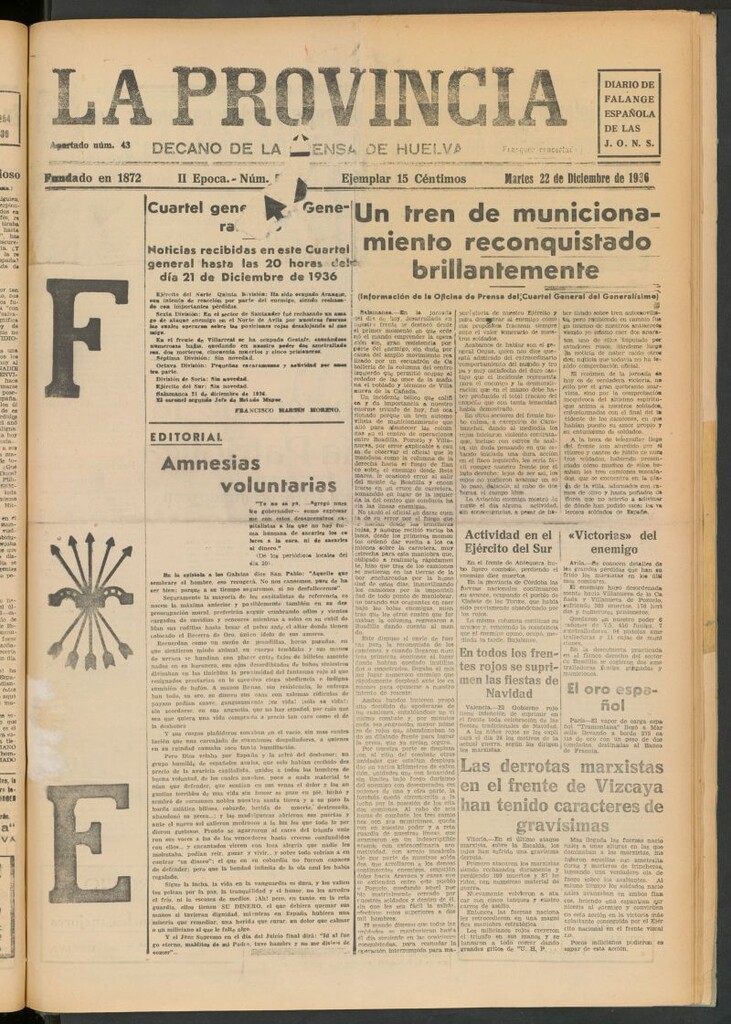 Miniatura de La Provincia : diario de la noche del 22 de diciembre de 1936