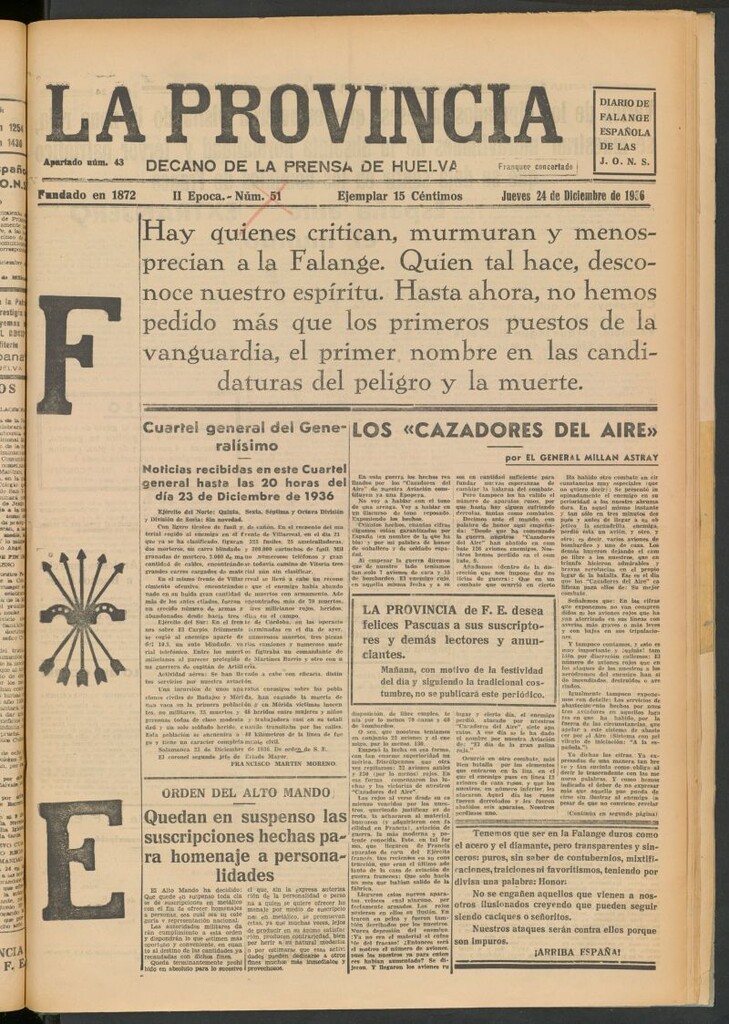 Miniatura de La Provincia : diario de la noche del 24 de diciembre de 1936