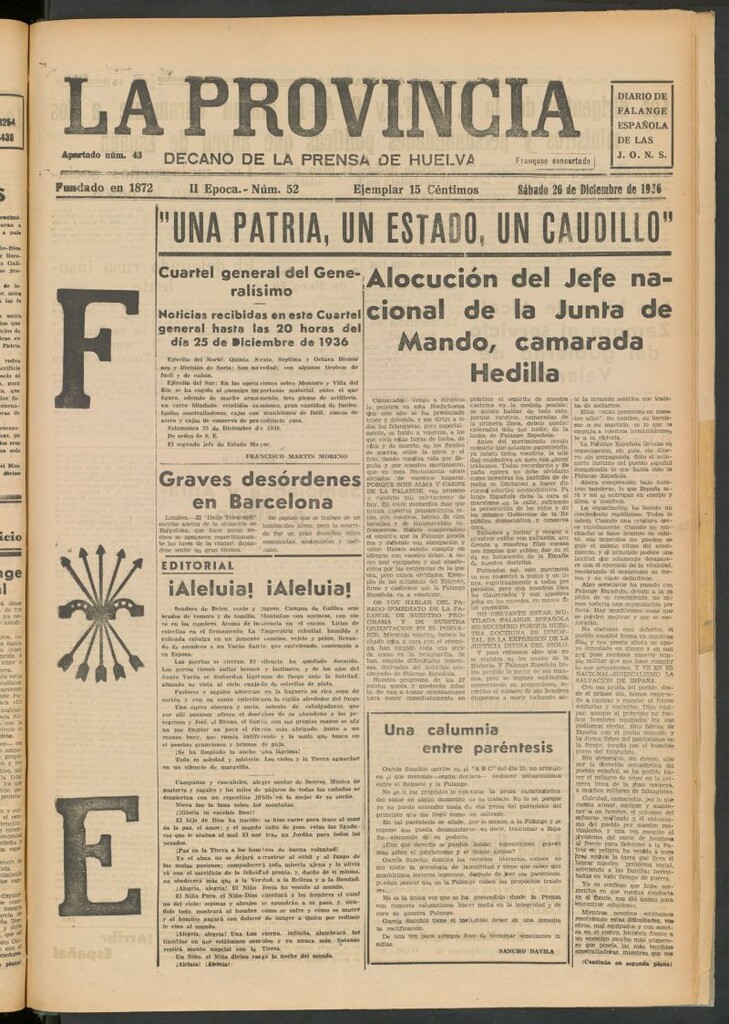 Miniatura de La Provincia : diario de la noche del 26 de diciembre de 1936