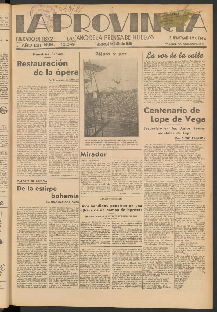 Miniatura de La Provincia : diario de la noche del 4 de julio de 1935
