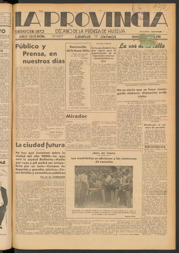 Miniatura de La Provincia : diario de la noche del 25 de julio de 1935