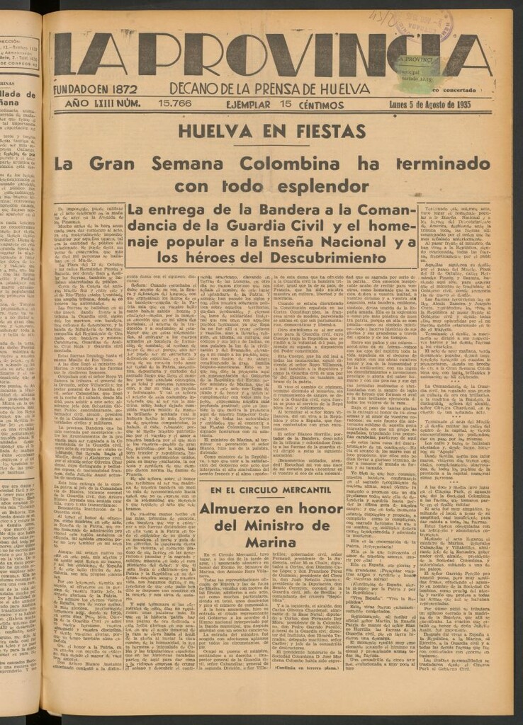 Miniatura de La Provincia : diario de la noche del 5 de agosto de 1935