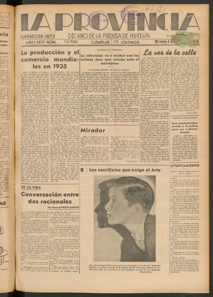Miniatura de La Provincia : diario de la noche del 4 de septiembre de 1935