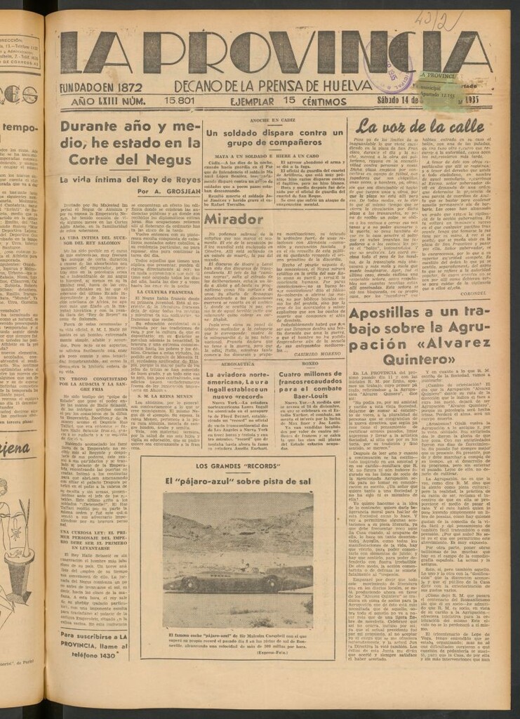 Miniatura de La Provincia : diario de la noche del 14 de septiembre de 1935
