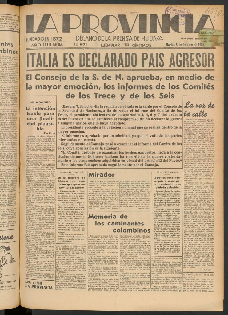 Miniatura de La Provincia : diario de la noche del 8 de octubre de 1935