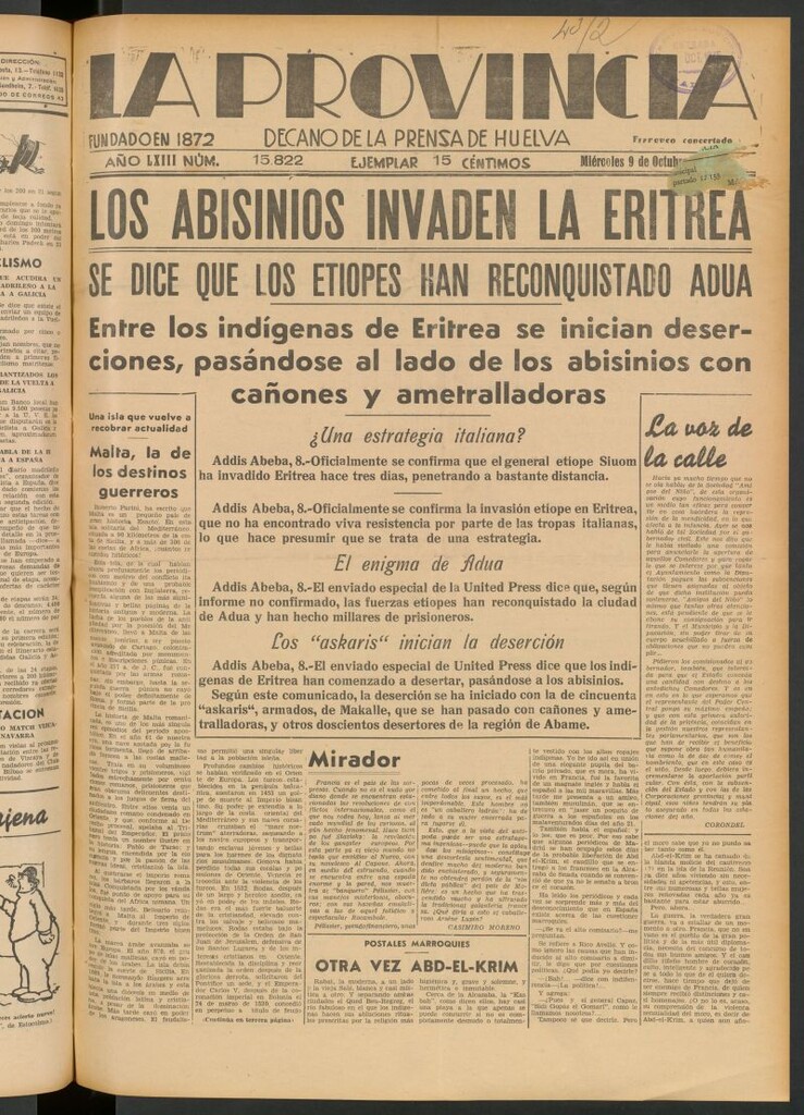 Miniatura de La Provincia : diario de la noche del 9 de octubre de 1935