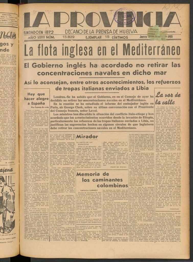 Miniatura de La Provincia : diario de la noche del 17 de octubre de 1935