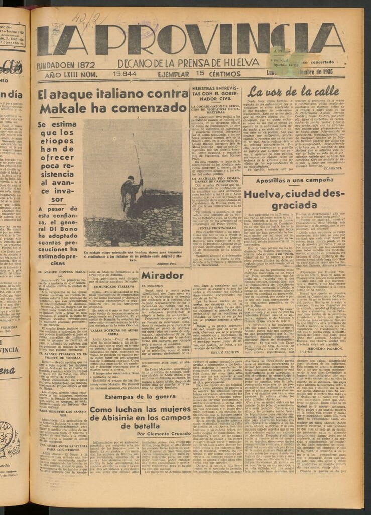 Miniatura de La Provincia : diario de la noche del 4 de noviembre de 1935