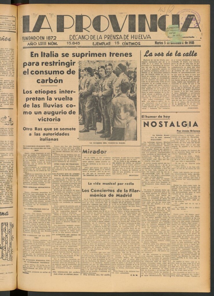Miniatura de La Provincia : diario de la noche del 5 de noviembre de 1935