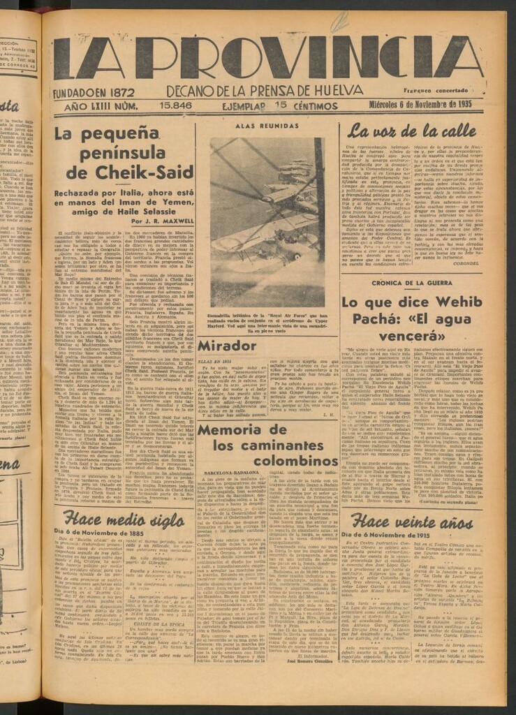 Miniatura de La Provincia : diario de la noche del 6 de noviembre de 1935