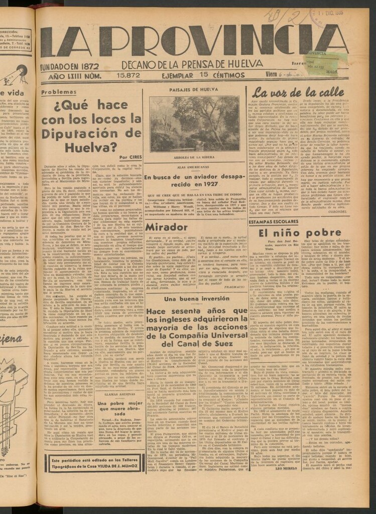 Miniatura de La Provincia : diario de la noche del 6 de diciembre de 1935