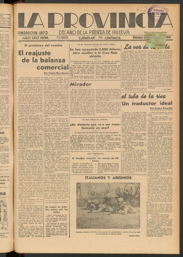 Miniatura de La Provincia : diario de la noche del 18 de diciembre de 1935