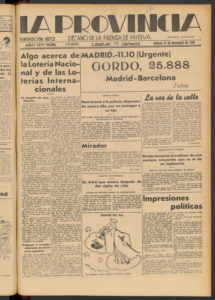 Miniatura de La Provincia : diario de la noche del 21 de diciembre de 1935