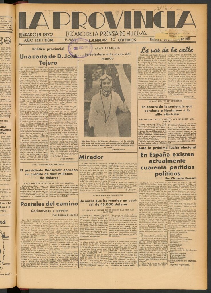 Miniatura de La Provincia : diario de la noche del 27 de diciembre de 1935