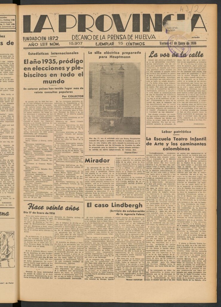 Miniatura de La Provincia : diario de la noche del 17 de enero de 1936