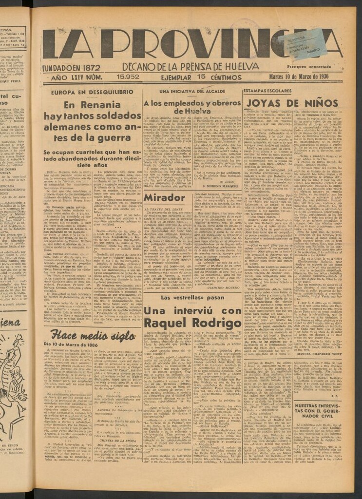 Miniatura de La Provincia : diario de la noche del 10 de marzo de 1936