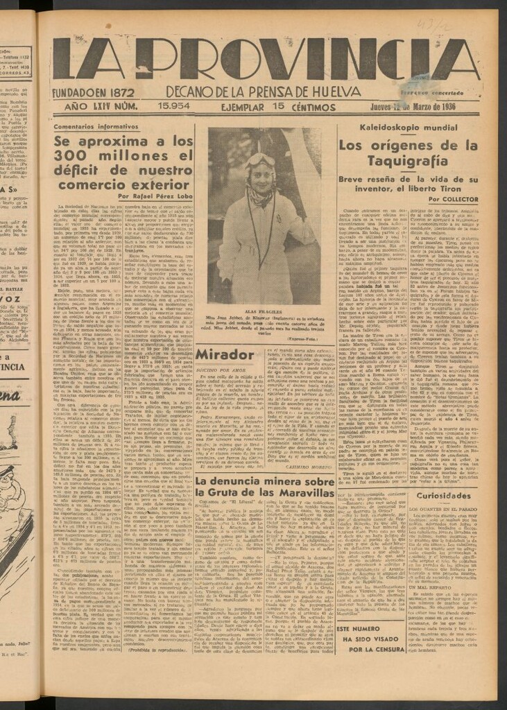 Miniatura de La Provincia : diario de la noche del 12 de marzo de 1936
