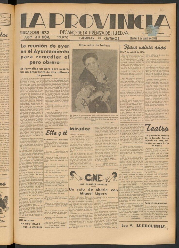 Miniatura de La Provincia : diario de la noche del 7 de abril de 1936