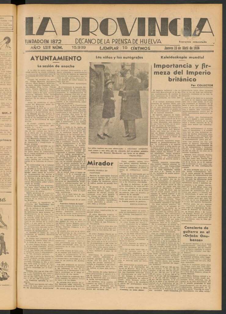 Miniatura de La Provincia : diario de la noche del 23 de abril de 1936