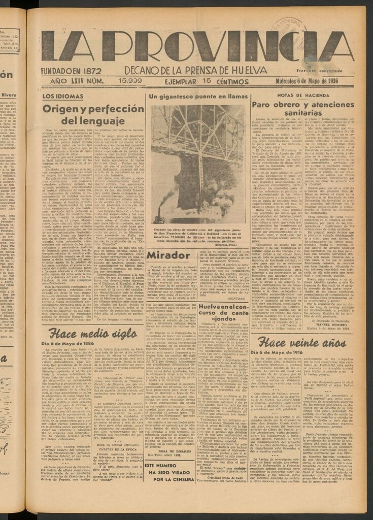 Miniatura de La Provincia : diario de la noche del 6 de mayo de 1936