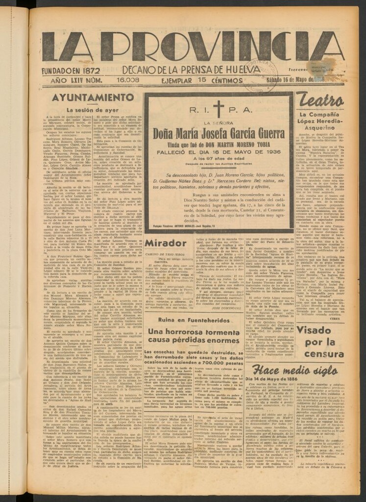 Miniatura de La Provincia : diario de la noche del 16 de mayo de 1936