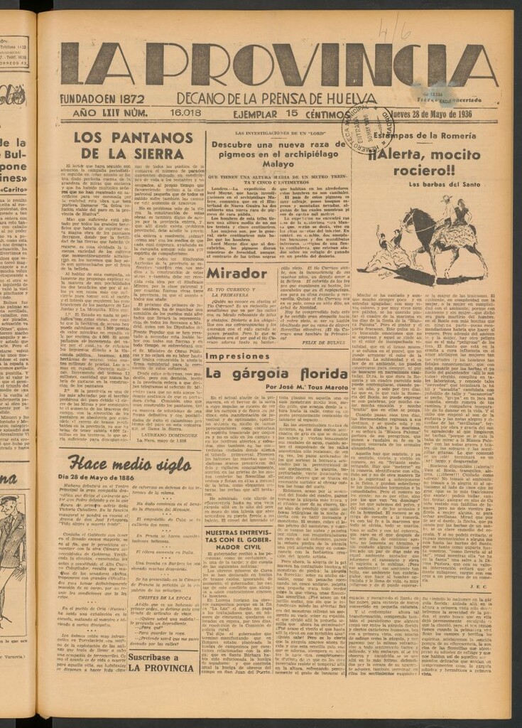 Miniatura de La Provincia : diario de la noche del 28 de mayo de 1936