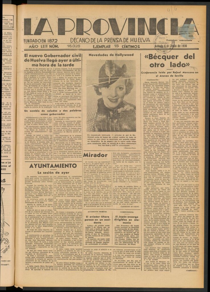 Miniatura de La Provincia : diario de la noche del 6 de junio de 1936